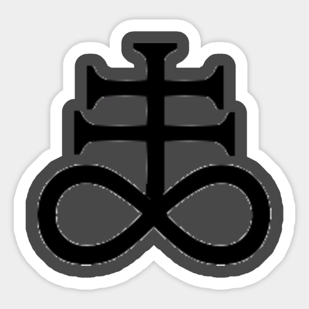 Satanic Cross Sticker by lee838316